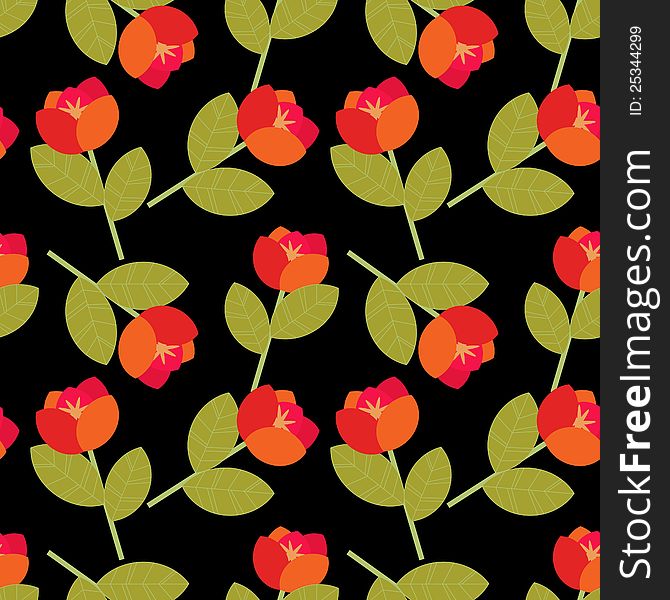 Red Flowers Pattern