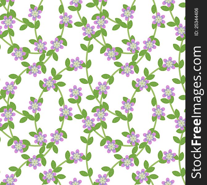 Seamless floral pattern with violet flowers. Seamless floral pattern with violet flowers