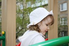 Beautiful Little Girl At Playground Royalty Free Stock Images Beautiful Little Girl At Playground Royalty Free Stock Images