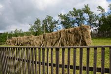 Wooden Fence Hay Stock Images