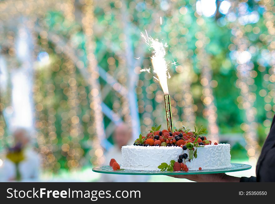 Delicious White Birthday Cake`