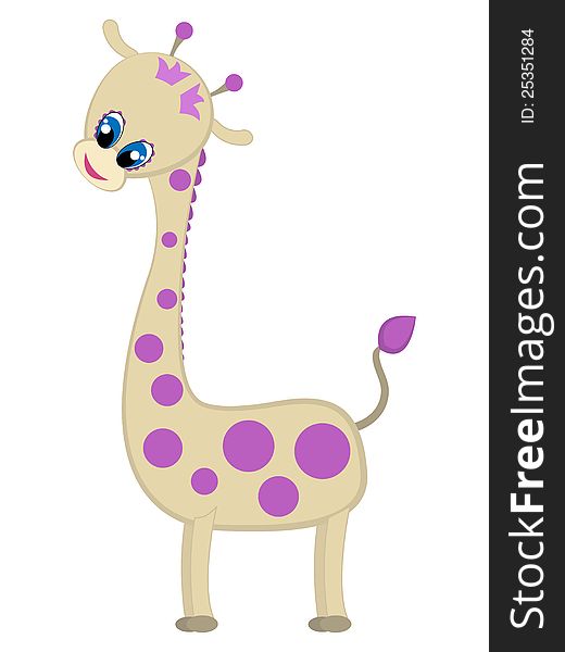 Giraffe cartoon isolated on white