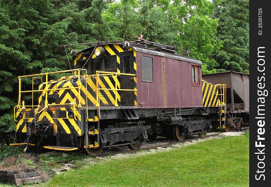 Old and abandoned locomotive from an electric railway. Old and abandoned locomotive from an electric railway.