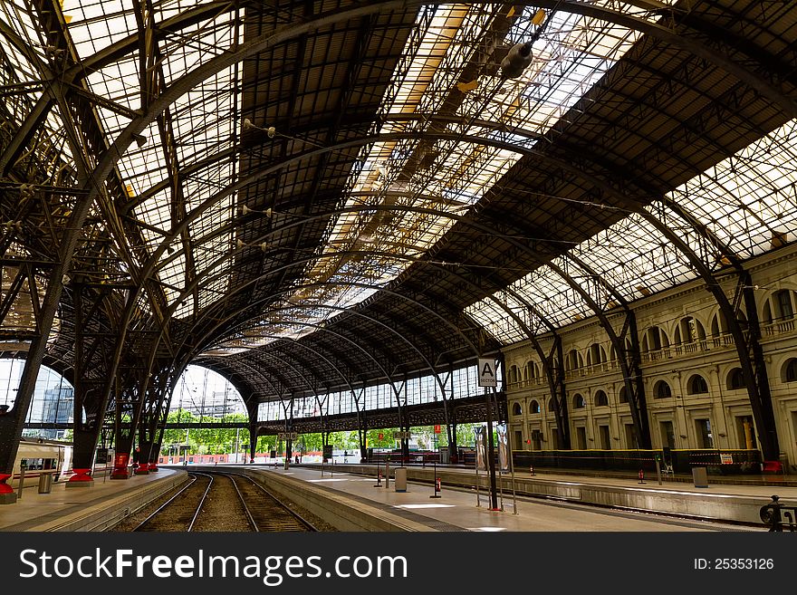 Interesting railway station inside photo