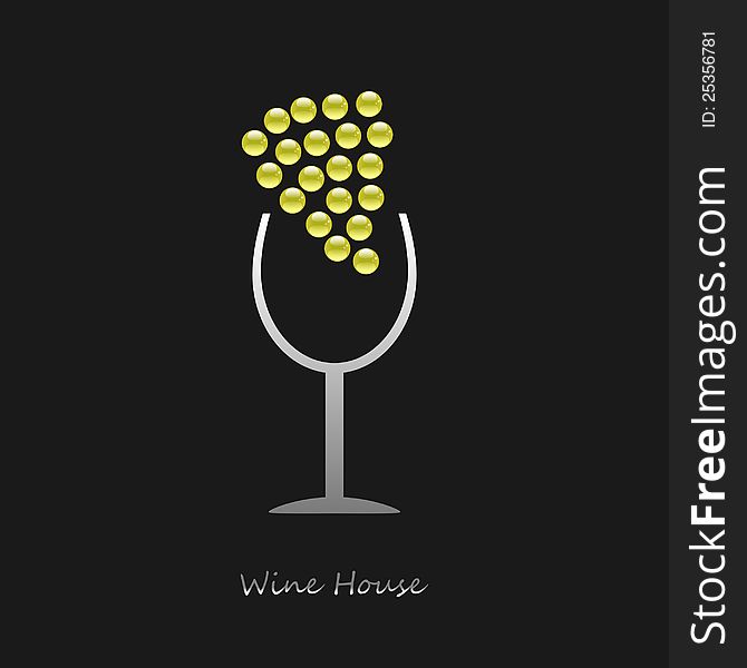 Logo Wine House On Black Background