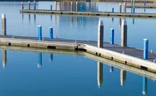 Empty Pier In Winter During Calm Weather Stock Image Empty Pier In Winter During Calm Weather Stock Image