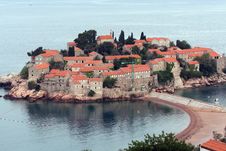 Sveti Stefan Island In Montenegro Stock Photos