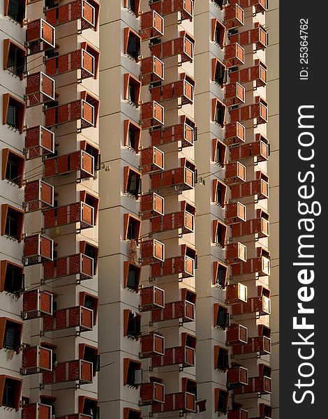 Balconies at an apartment building in Singapore. Balconies at an apartment building in Singapore.