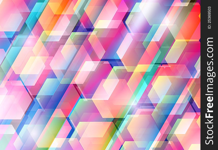 Abstract background with colored hexagons