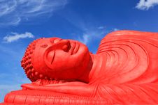 Red Reclining Buddha Stock Photography Red Reclining Buddha Stock Photography