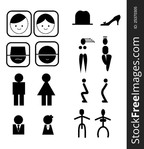 Set of wc icons ,vector, isolated. Set of wc icons ,vector, isolated