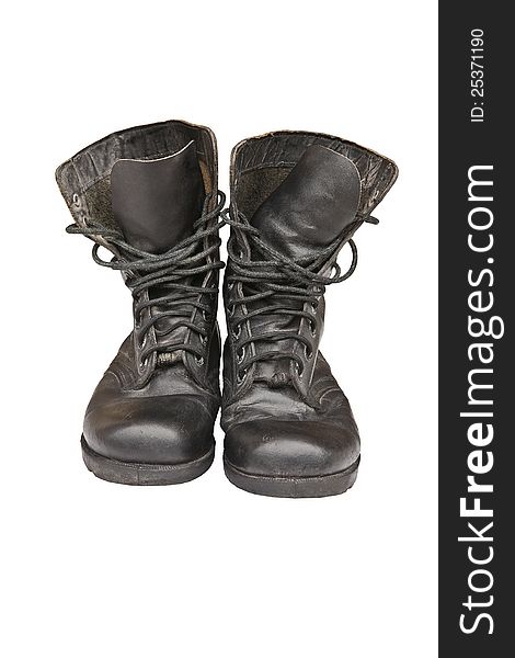Old Leather Military Boots
