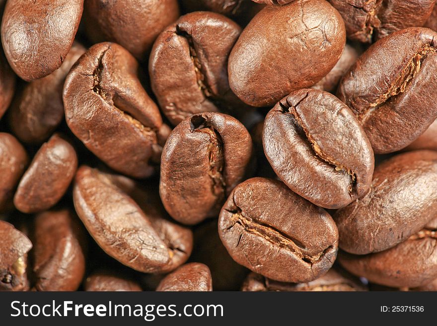 Close up coffee beans for background