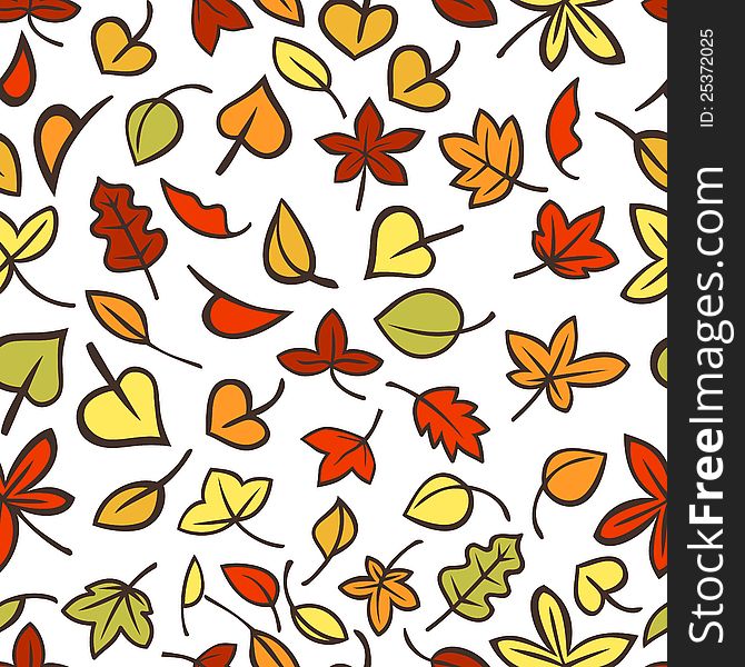 Seamless pattern with autumn leaves