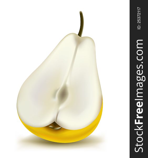 Fresh pear on white background. Vector version