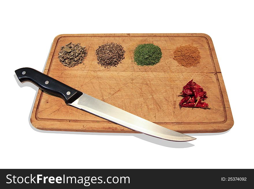 Mix Spices On Cutting Board