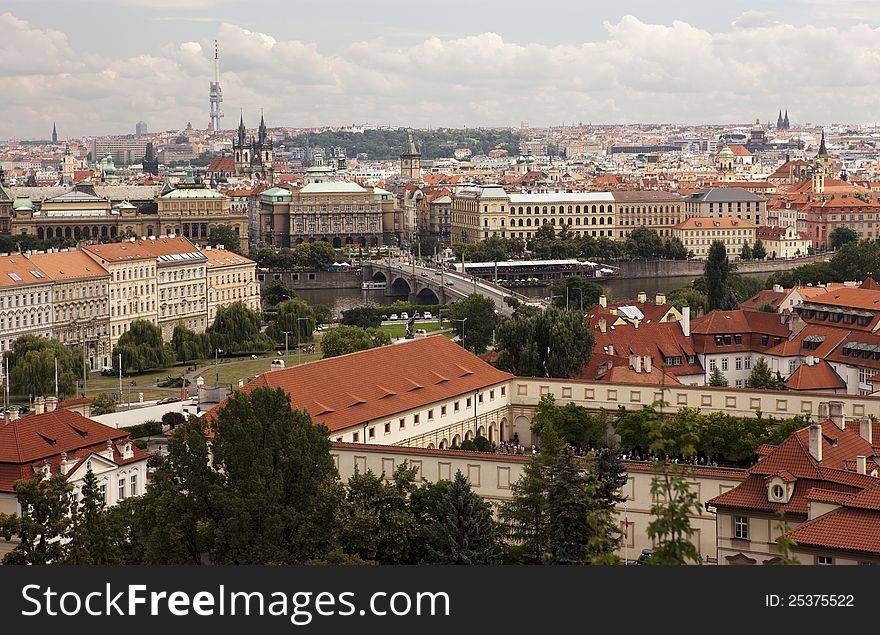 City of Prague from the castle hill. City of Prague from the castle hill