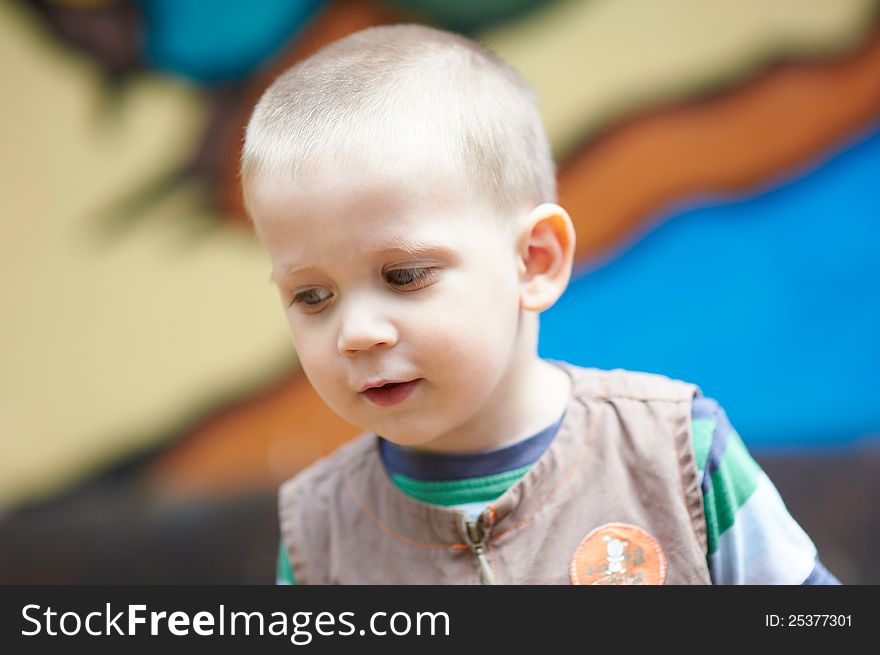 Kid On A Colored Background