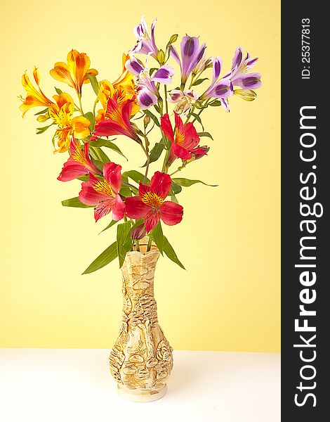 Bunch of flowers in a vase it is removed in studio. Bunch of flowers in a vase it is removed in studio