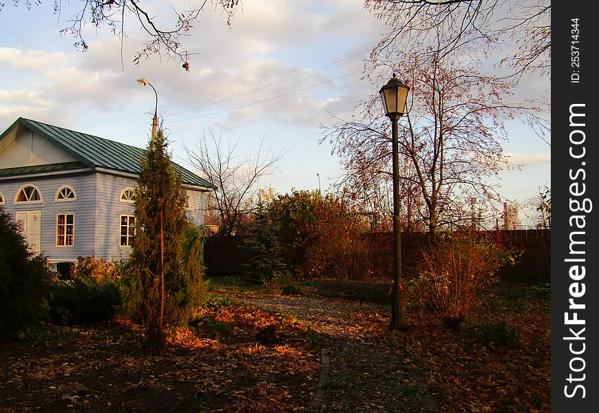 Blue House With A Lantern