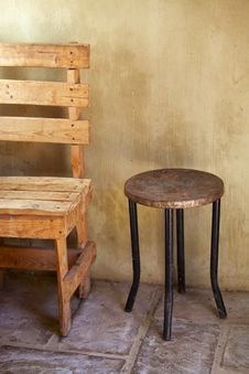 Table And Chair, Rustic Stock Images Table And Chair, Rustic Stock Images