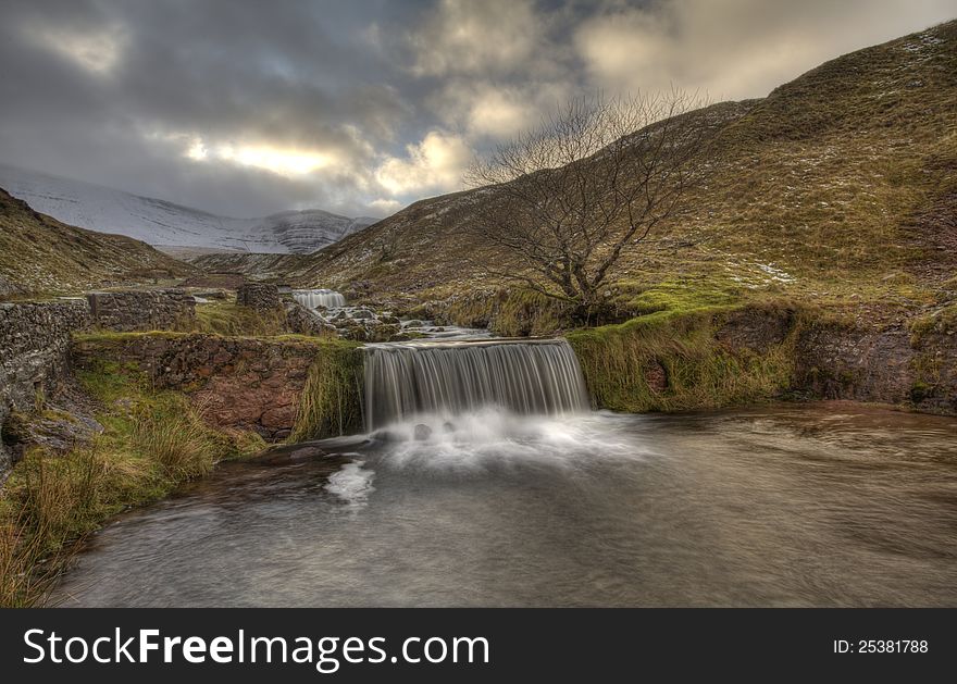 Cascade of water in Brecon Beacons, Wales. Cascade of water in Brecon Beacons, Wales