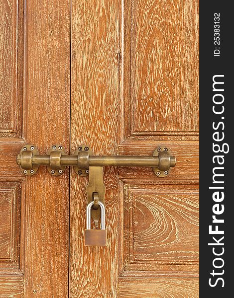 Old door locked for background