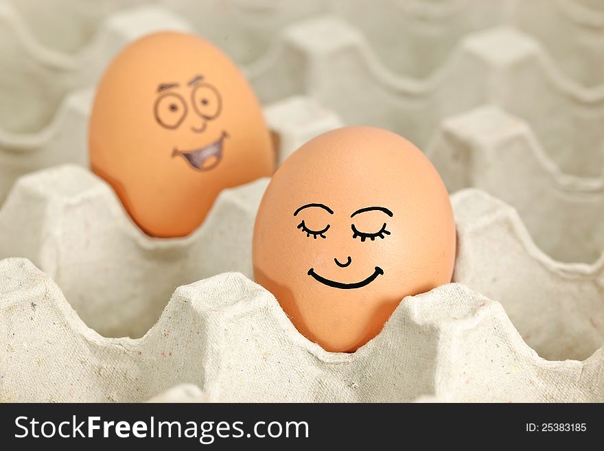 Eggs with faces