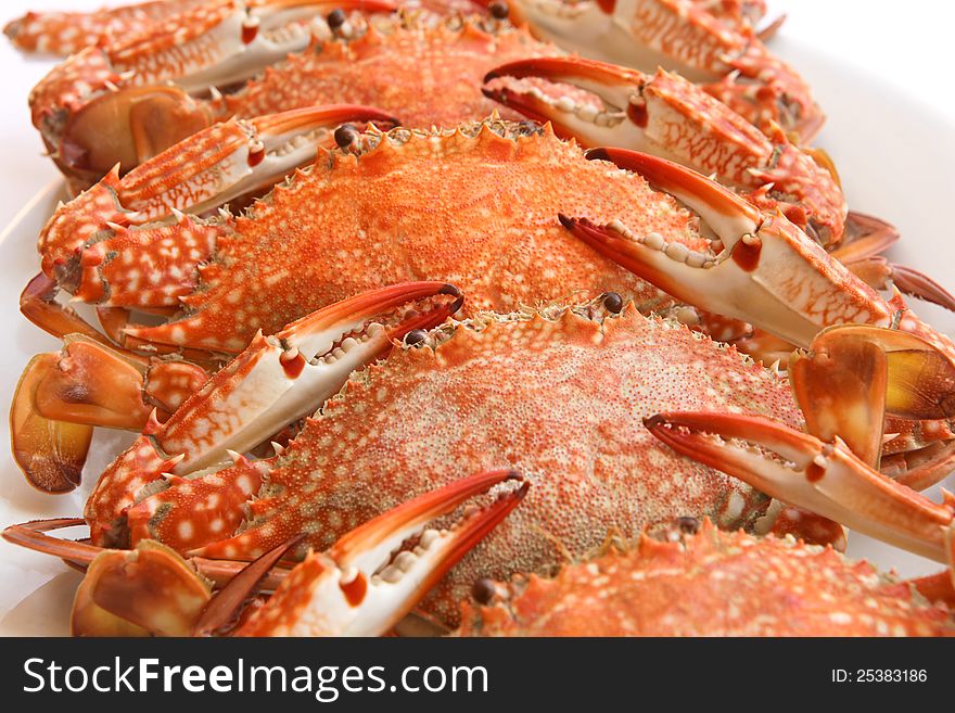Red crabs on a plate