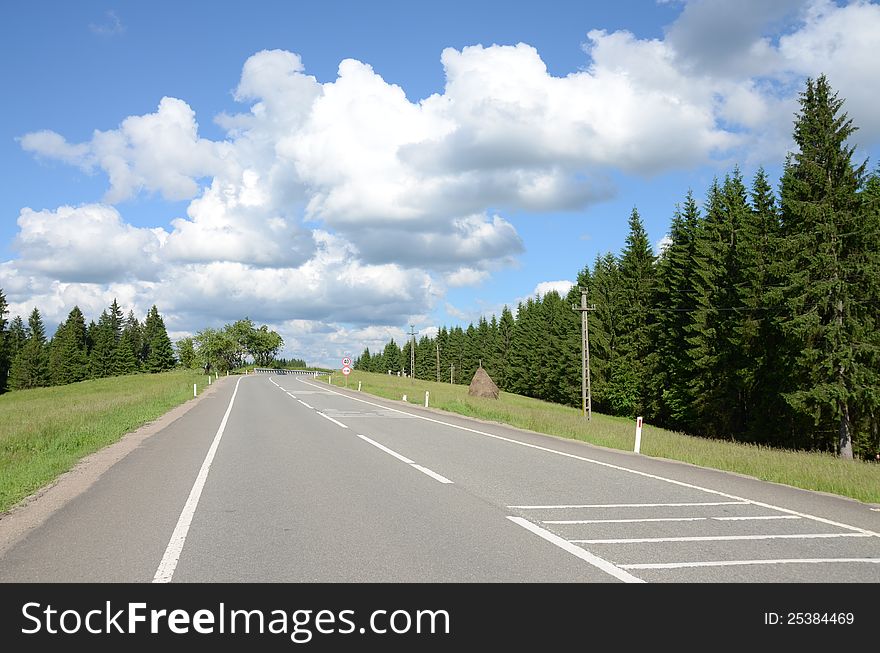 Curved road to mountain top. Curved road to mountain top