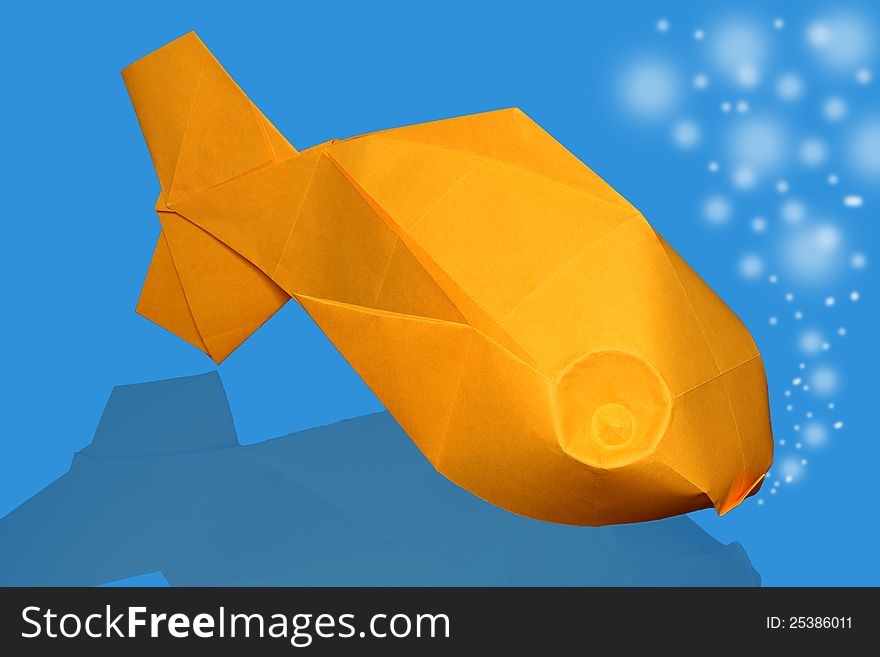 Origami fish on the water