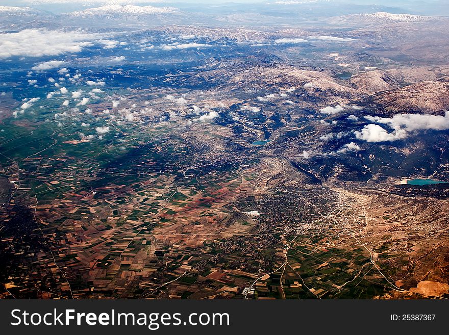 View Of The Mountains From The Plane