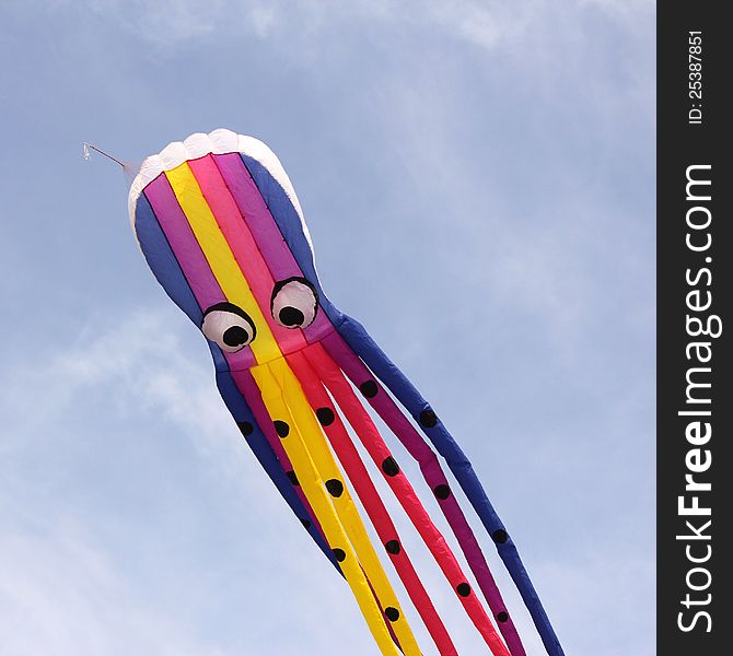 Colorful kite flying in the sky. Colorful kite flying in the sky