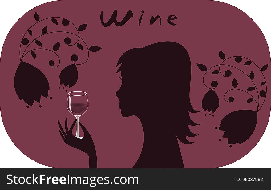 Woman with glass of wine.