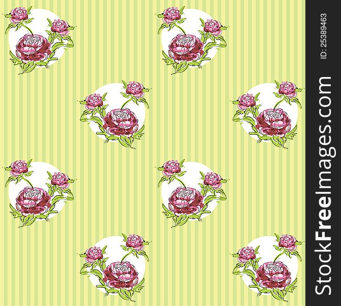 Vector seamless background with flowers. Vector seamless background with flowers