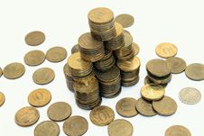 Financial Pyramid Of 10 Roubles Coins Royalty Free Stock Images Financial Pyramid Of 10 Roubles Coins Royalty Free Stock Images