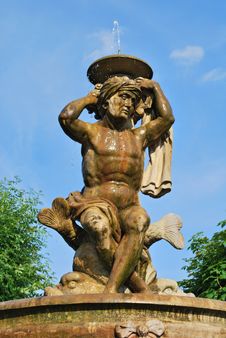 Lions Fountain In Flower Garden In Kromeriz Royalty Free Stock Photo Lions Fountain In Flower Garden In Kromeriz Royalty Free Stock Photo