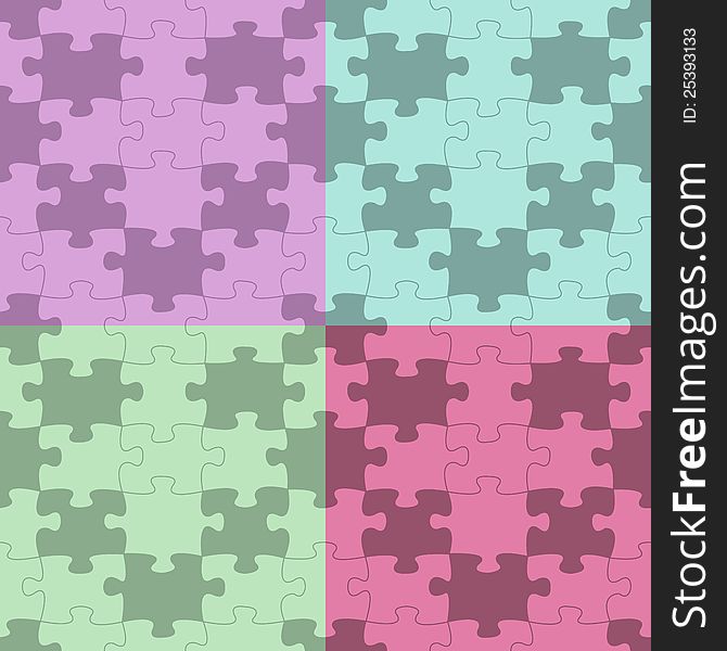 Seamless Vector Puzzle Pattern