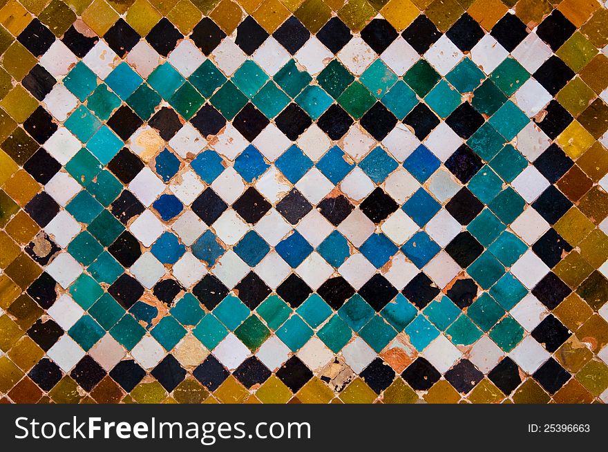 Ceramic pattern on the walls of Alhambra Palace at Granada Spain. Ceramic pattern on the walls of Alhambra Palace at Granada Spain