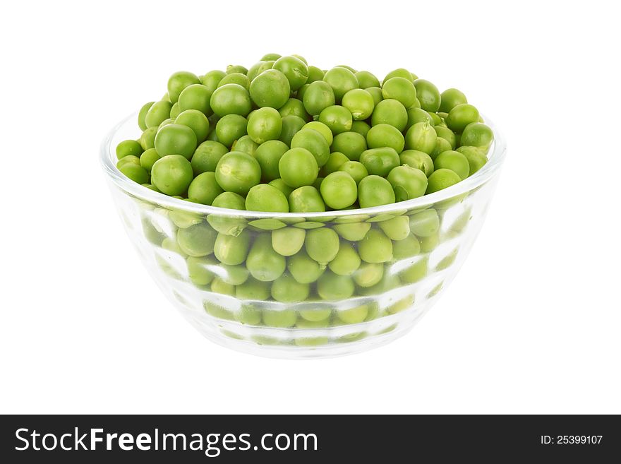 Pea Pod in bowl on a white background