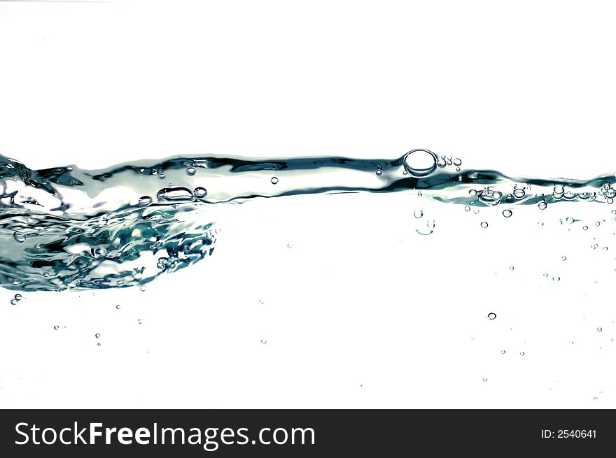 Close-up of isolated blue water. Close-up of isolated blue water