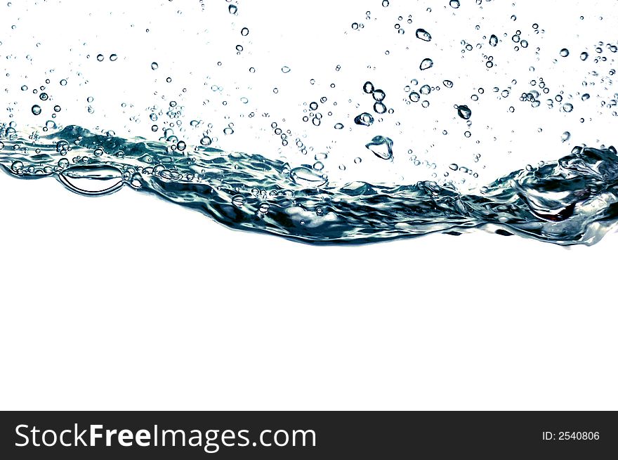 Close-up of isolated blue water. Close-up of isolated blue water