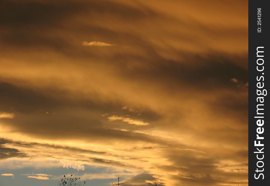 Image of clouds from an amazing sunset. They say that one photo is worth thousand words. Well, this one is even more. Image of clouds from an amazing sunset. They say that one photo is worth thousand words. Well, this one is even more.