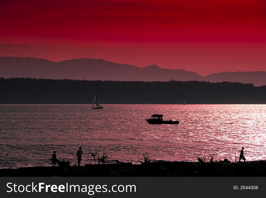 Crimson Coastal Sunset