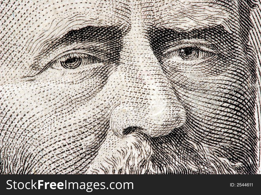 President Ulysses S. Grant close up from 50 dollar bill