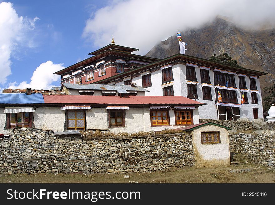 The small village of tengboche located between namche bazar and pheriche. The small village of tengboche located between namche bazar and pheriche