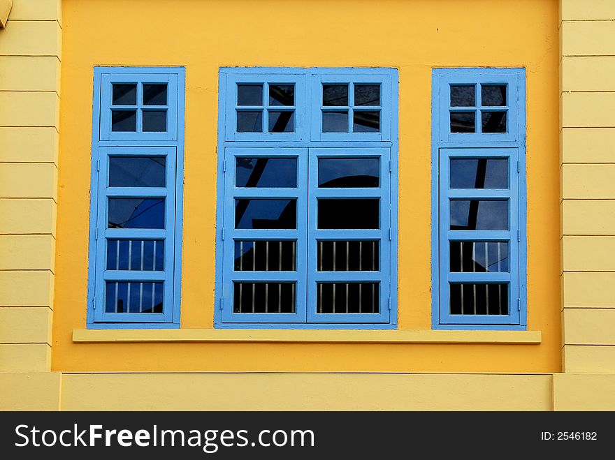 Colorful old window in the city