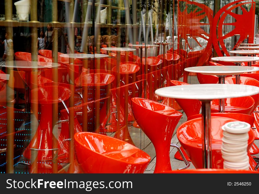 Colorful chair in the bar