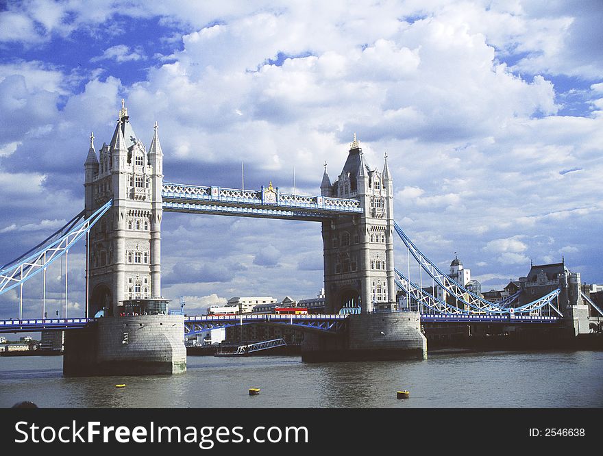 The tower bridge of London in a summer day