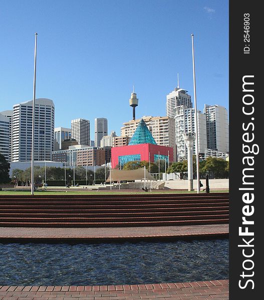 Sydney skyline from Darling Harbour, Australia. Sydney skyline from Darling Harbour, Australia